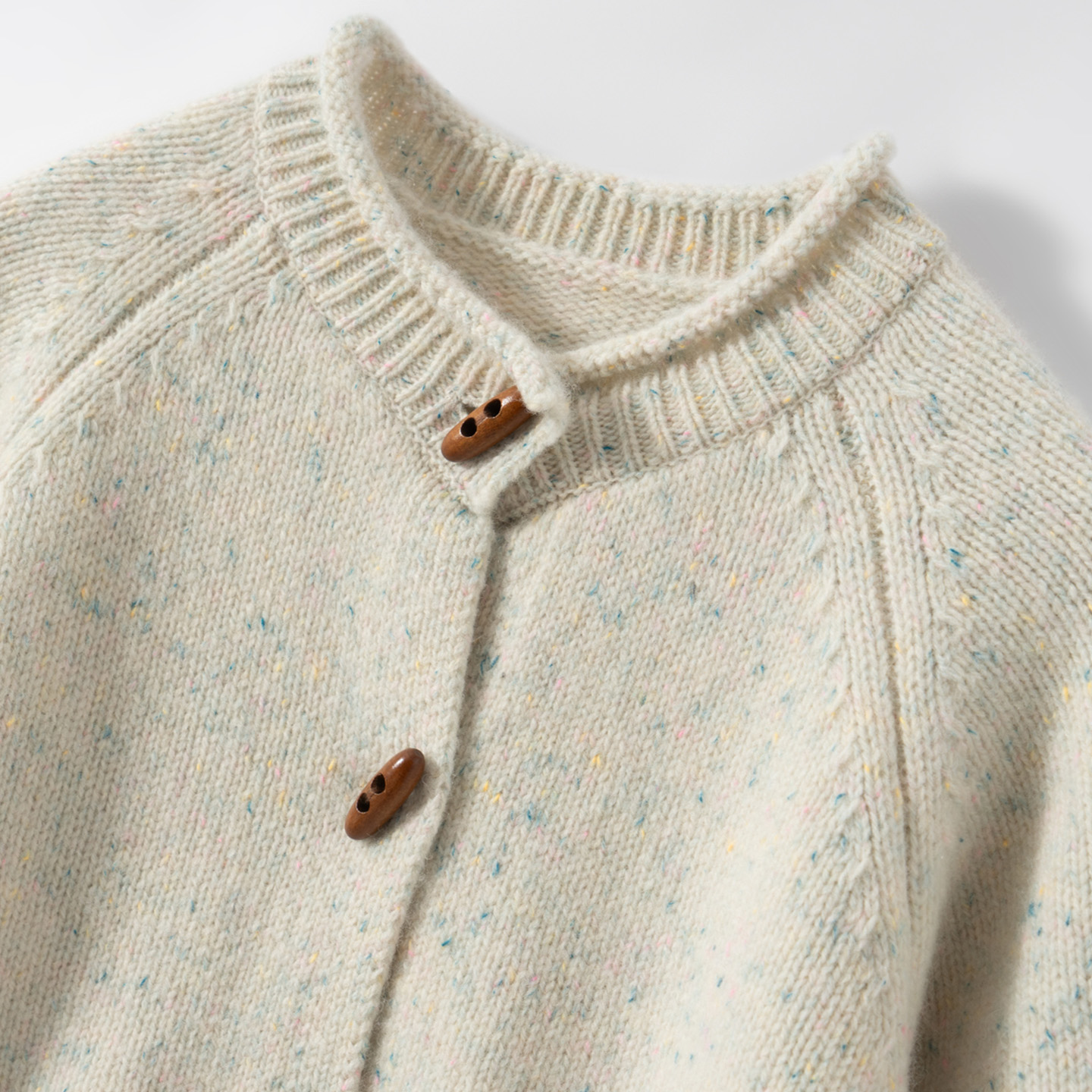 三股加厚儿童100%纯羊毛开衫圆领