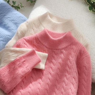 儿童羊毛衫加厚麻花打底洋气秋冬