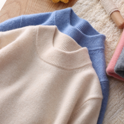儿童山羊绒衫男童女童半高领针织