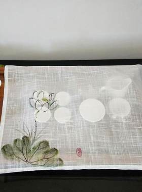 茶具盖布防尘长方形中式手绘禅意茶台茶杯茶盘盖巾家电豆浆咖啡机