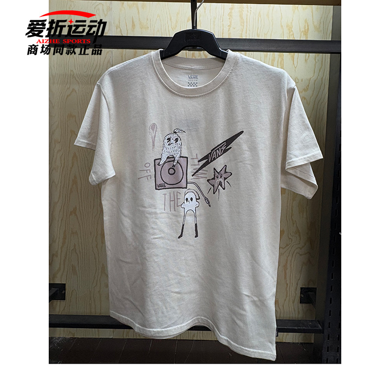 VANS范斯新款夏女运动休闲卡通短袖T恤时尚百搭上衣 VN000NMRFS8