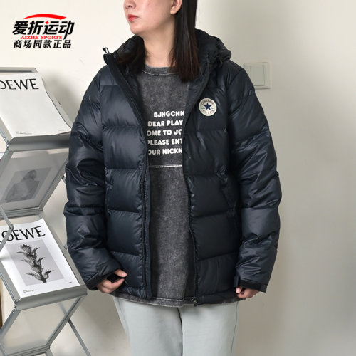 匡威男子黑色连帽羽绒服