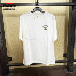 001 T恤舒适宽松上衣MCJ642 匡威Converse新款 男白色卡通休闲短袖