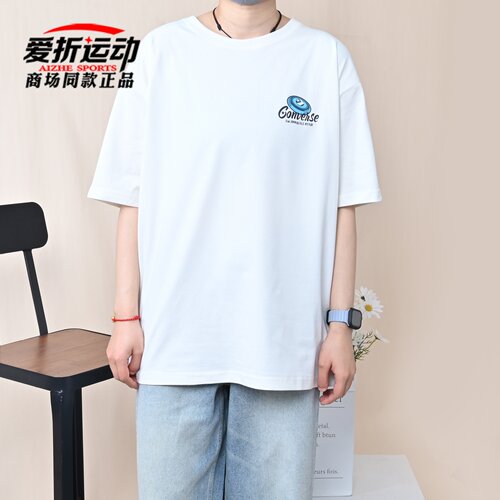 Converse匡威男白色圆领卡通短袖
