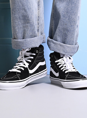 VANS范斯新款SK8-Hi复古黑色男女高帮经典休闲鞋板鞋VN0A5FCCY28