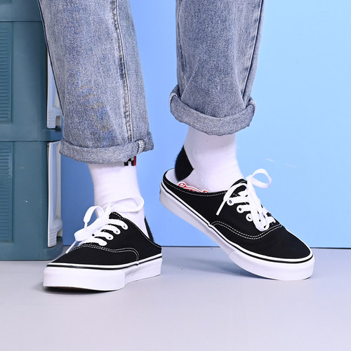vans黑白低帮帆布鞋2021新品