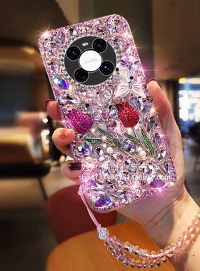适用于华为mate40手机壳mate50麦芒30奢华A20玫瑰花满钻30E荣耀Magic4至臻版magic5pro水钻magic3软壳50RS全