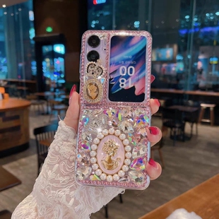 满屏闪钻适用oppofindn2flip手机壳findn3flip折叠屏保护套公主卡通奢华镶钻透明全包防摔新款