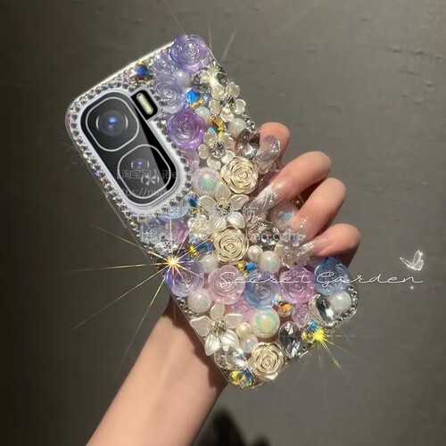 适用iqooneo10手机壳玫瑰满钻iqooneo10pro女新款奢华保护套5G水钻硅胶IQoo13/12/11/10/高级感Z9全包防摔软