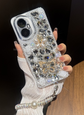 全包镜头水钻蝴蝶适用荣耀500/400300/200/100/90/80/70/60SE/50PRO手机壳女款X50/x50i/x40/x30全包镜头