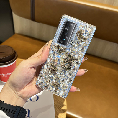 适用于荣耀Magic Vs手机壳折叠屏新款magicV2至臻版magicvs3镶钻奢华创意水钻magicV前后壳超薄防摔保护套