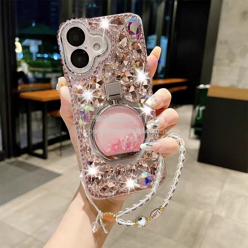 苹果16手机壳镶钻iPhone15保护套