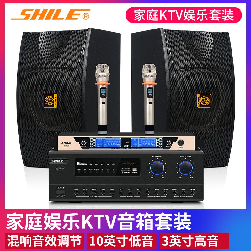 狮乐AV108家庭KTV音响套装会议室音响组合专业功放卡拉OK音箱