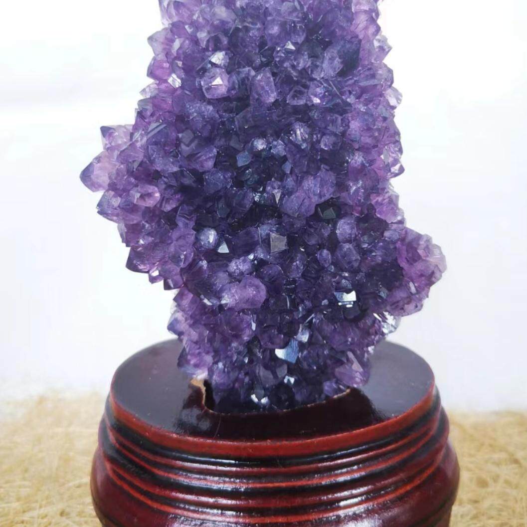 乌拉圭精品天然紫晶簇摆件紫晶洞片紫水晶原矿消磁石居家办公摆设