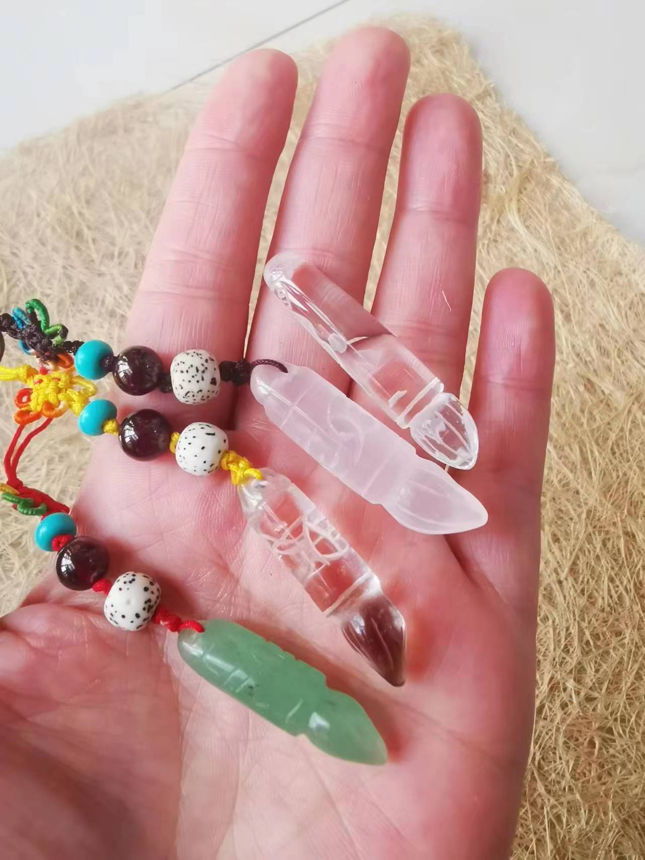 天然吊坠水晶坠文昌笔包挂腰挂