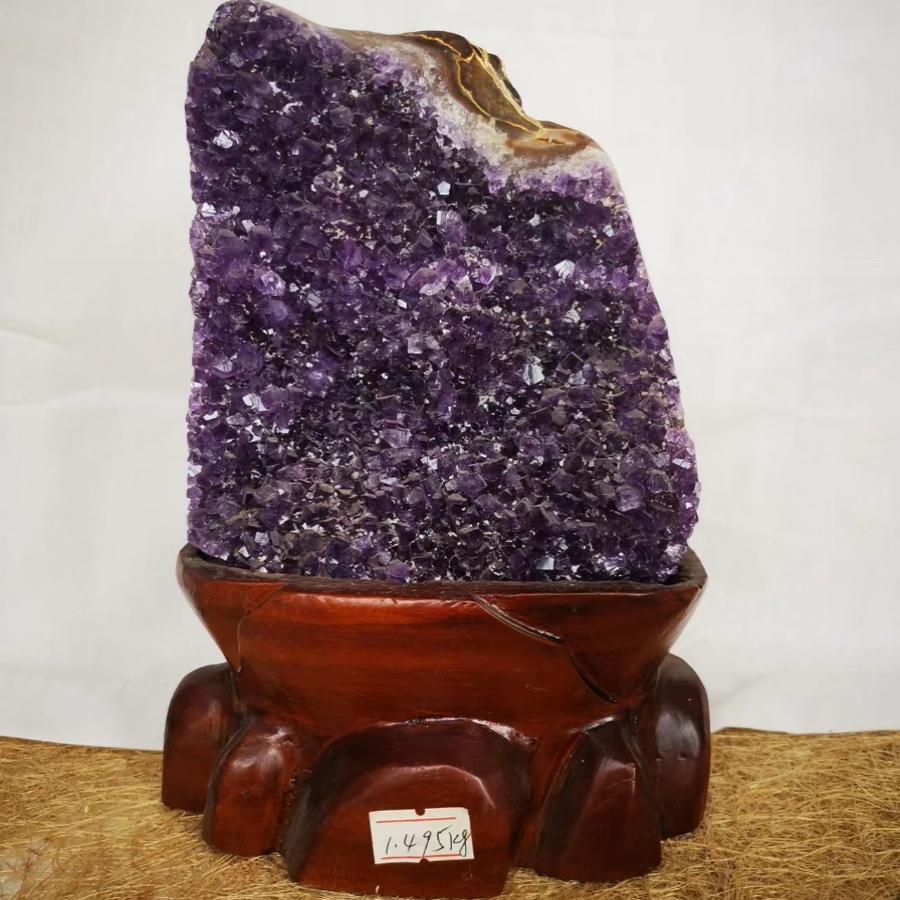 精品乌拉圭天然紫晶簇摆件紫水晶原矿紫晶洞片招财转运居家办公好