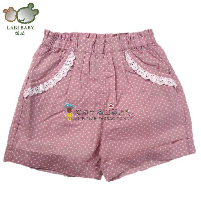 1折拉比专卖婴幼儿宝宝波点短裤夏装超薄女童休闲裤子6-9个月73#