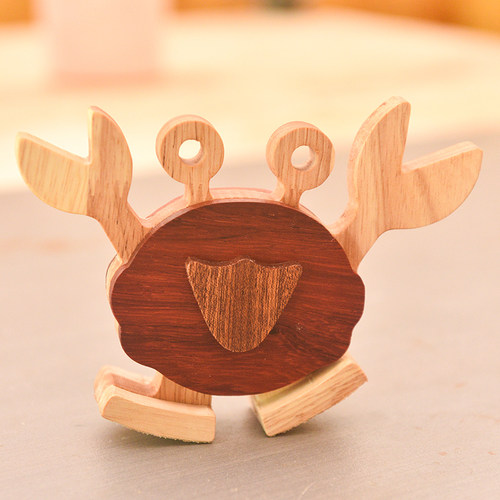 螃蟹手工DIY木工坊材料包学校木工课摆件益智玩具摆件生日礼物