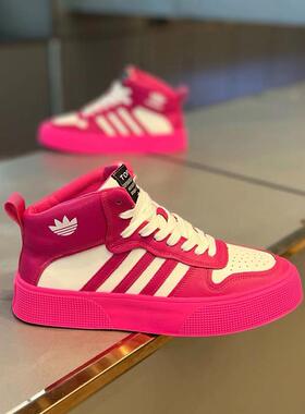 高帮男鞋三道杠早秋新款潮流潮牌洋气设计感百搭运动休闲板鞋