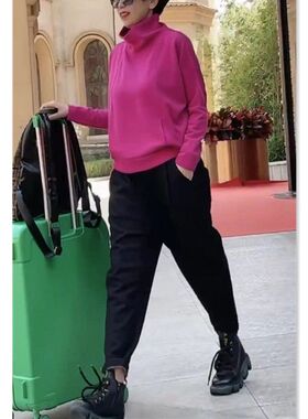 22896大爱美依缘2025秋冬新款高领长袖卫衣休闲卫裤女装宽松显瘦