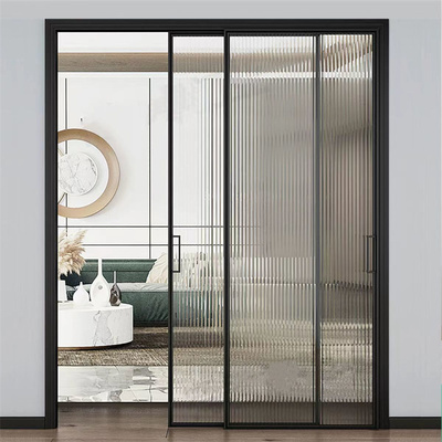 定制厨房阳台衣帽间推拉门超白长虹三联动钢化玻璃移动推拉门