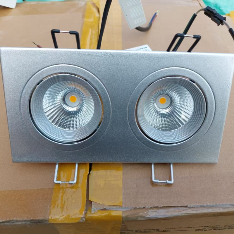 雷士格栅斗胆灯银色双头-NLED542A/2*6W黑色双头16CM暖黄光3000K