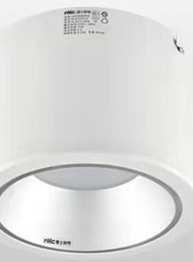 雷士明装筒灯LED9185M/12W4000K暖白光天棚灯免开孔防雾筒灯吸顶