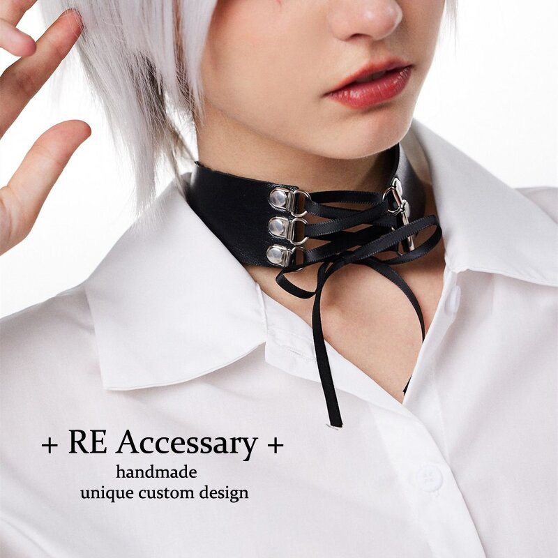 暗黑哥特系带项圈ins朋克皮革颈链Y2K亚文化项链千禧复古配饰,饰品/流行首饰/时尚饰品新,项链,淘宝优惠券,粉丝福利购,淘宝优惠卷