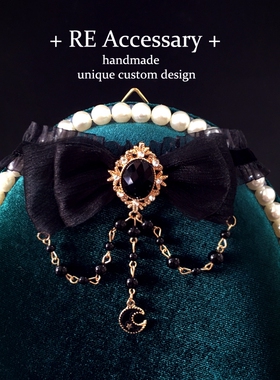 洛丽塔挂坠项链华丽蝴蝶结