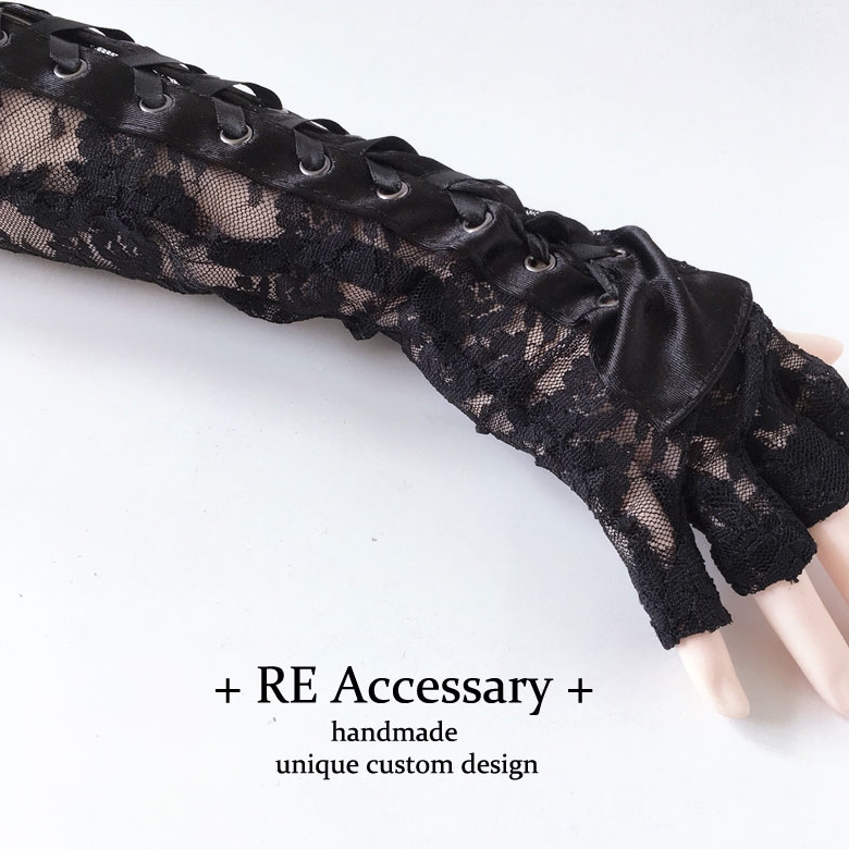 手袖袖套蕾丝暗黑绑带防晒