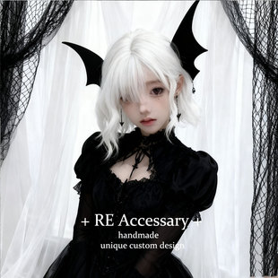 暗黑ins小恶魔翅膀发夹侧边夹甜酷哥特少女lolita头饰亚文化发饰