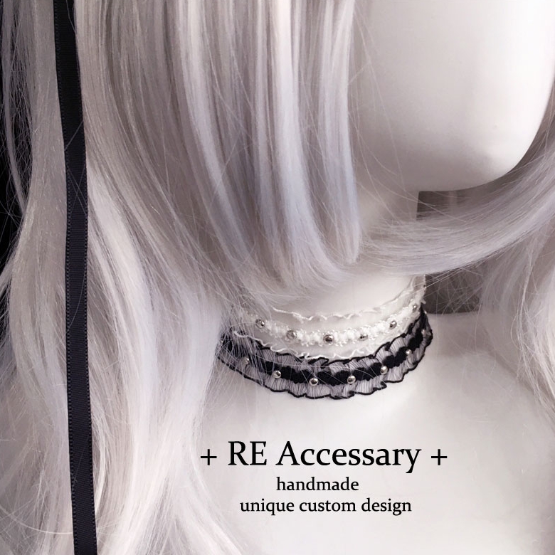 甜美可爱气质黑色原创宽2CM项圈