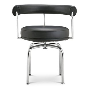 le corbusier lc7大师经典真皮扶手餐椅旋转休闲椅办公椅书桌椅