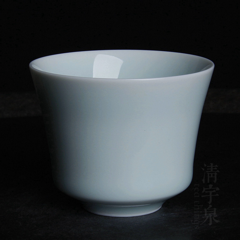 台湾蔡晓芳主人杯 单色影青釉 菊泉杯 晓芳窑颜色釉 品杯功夫茶杯