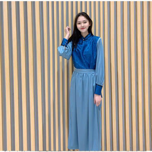 主持礼仪长款四季少数民族蒙古袍