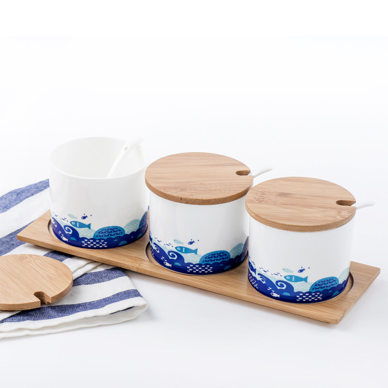 唐山陶瓷厨房调料罐筷子筒