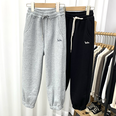 大E小e冬新款男童女童加绒休闲裤运动裤中大童儿童潮7932