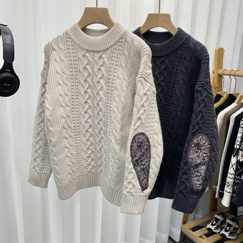 卡芙恰恰童装儿童腈纶混纺毛衣24冬新男女童韩范设计款线衫6220