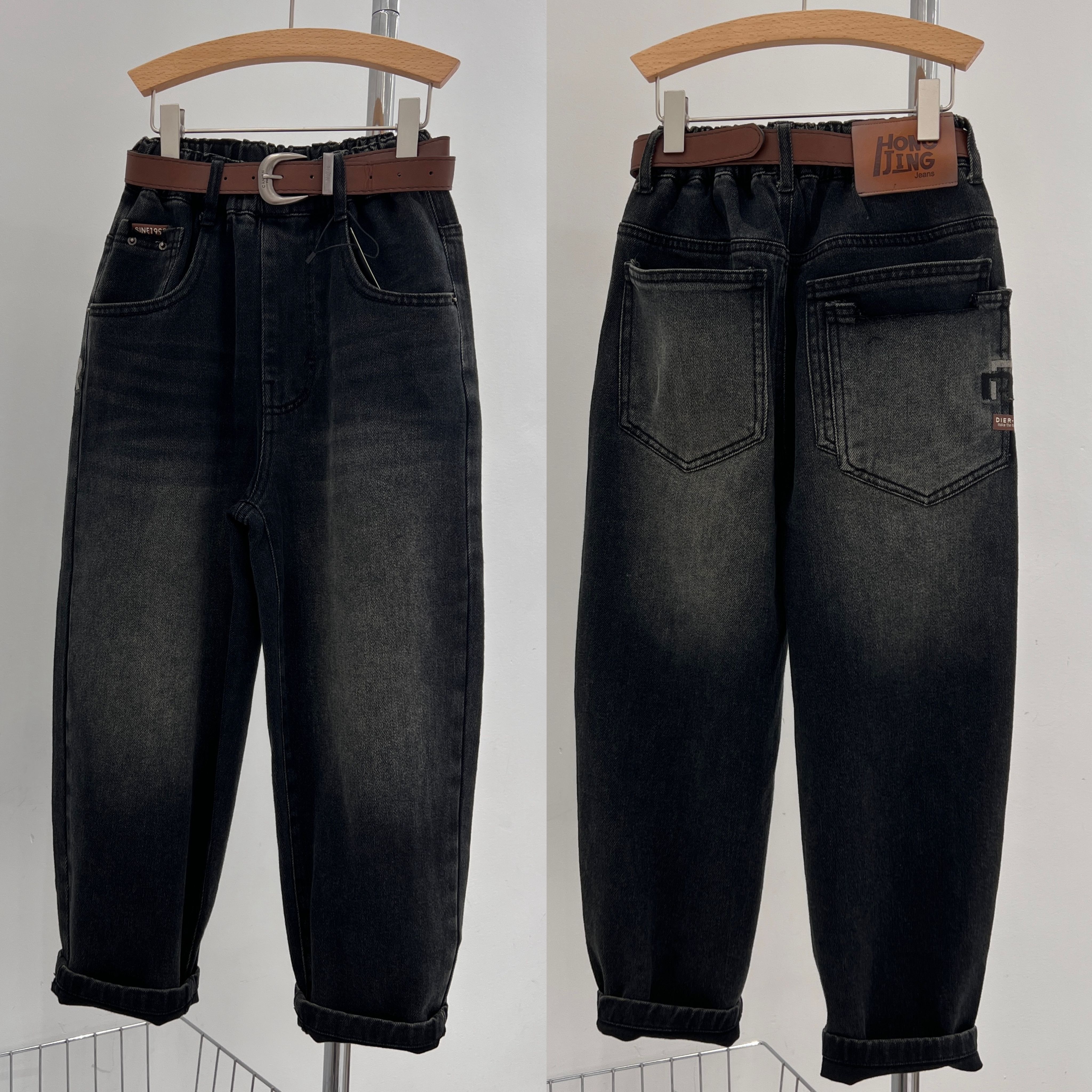 卡芙恰恰春秋款新款儿童男女童牛仔裤百搭长裤老爹裤潮245008