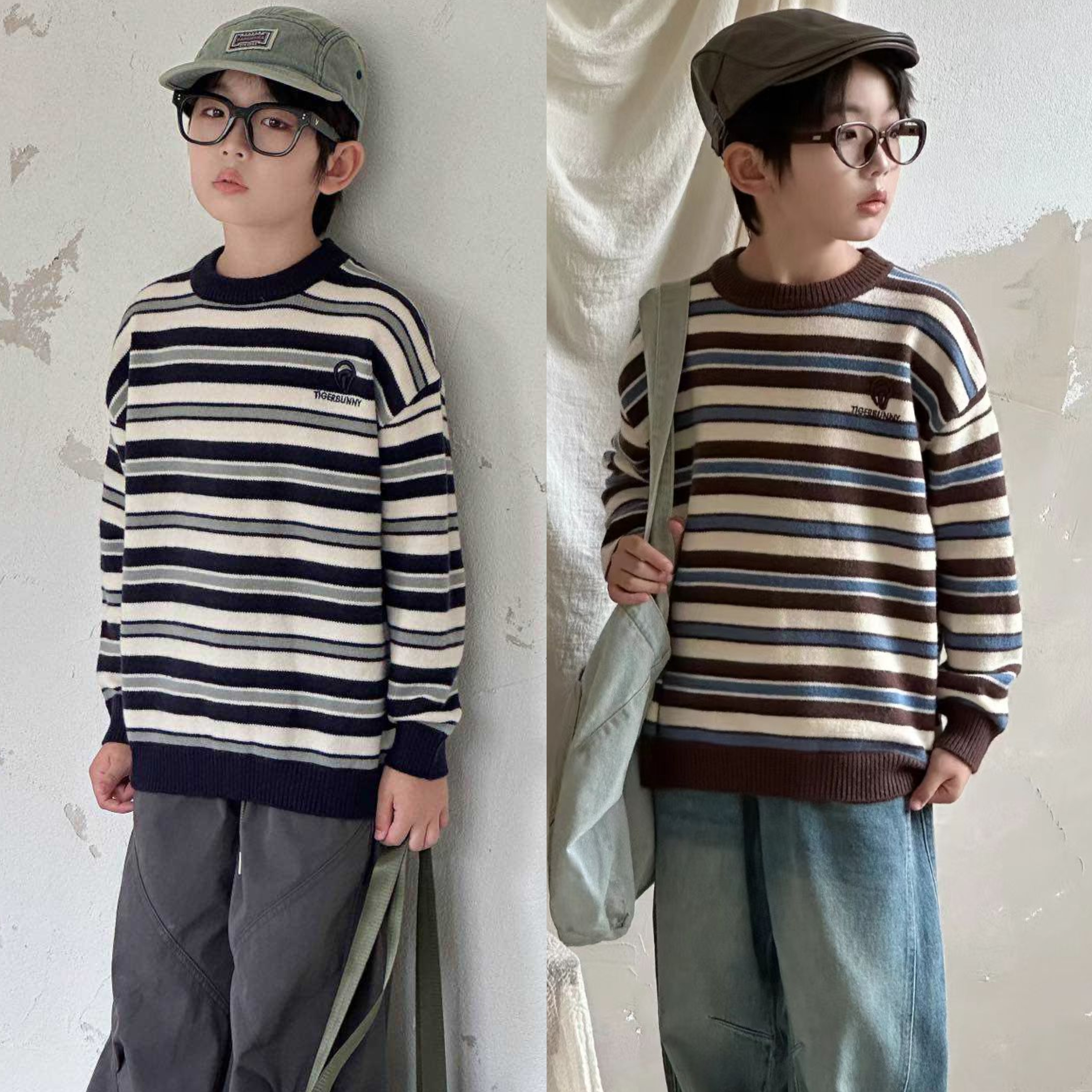 卡芙恰恰童装2025冬新款男女童韩版条纹针织衫中大童洋气毛衣5803,童装/婴儿装/亲子装,毛衣/针织衫,淘宝优惠券,粉丝福利购,淘宝优惠卷