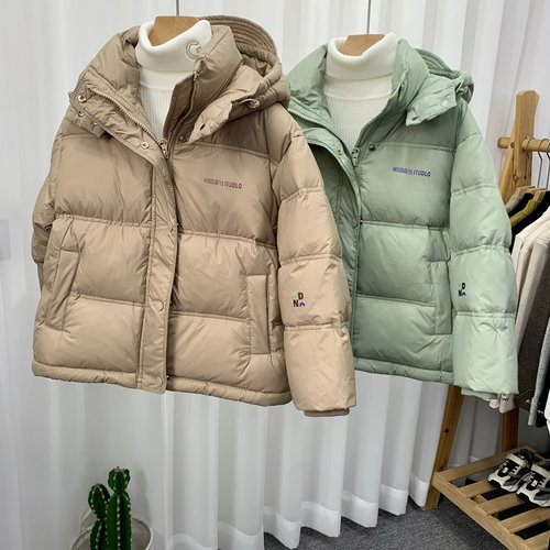 牛哆哆童装冬款儿童韩版连帽羽绒服男女童90白鸭绒外套54419