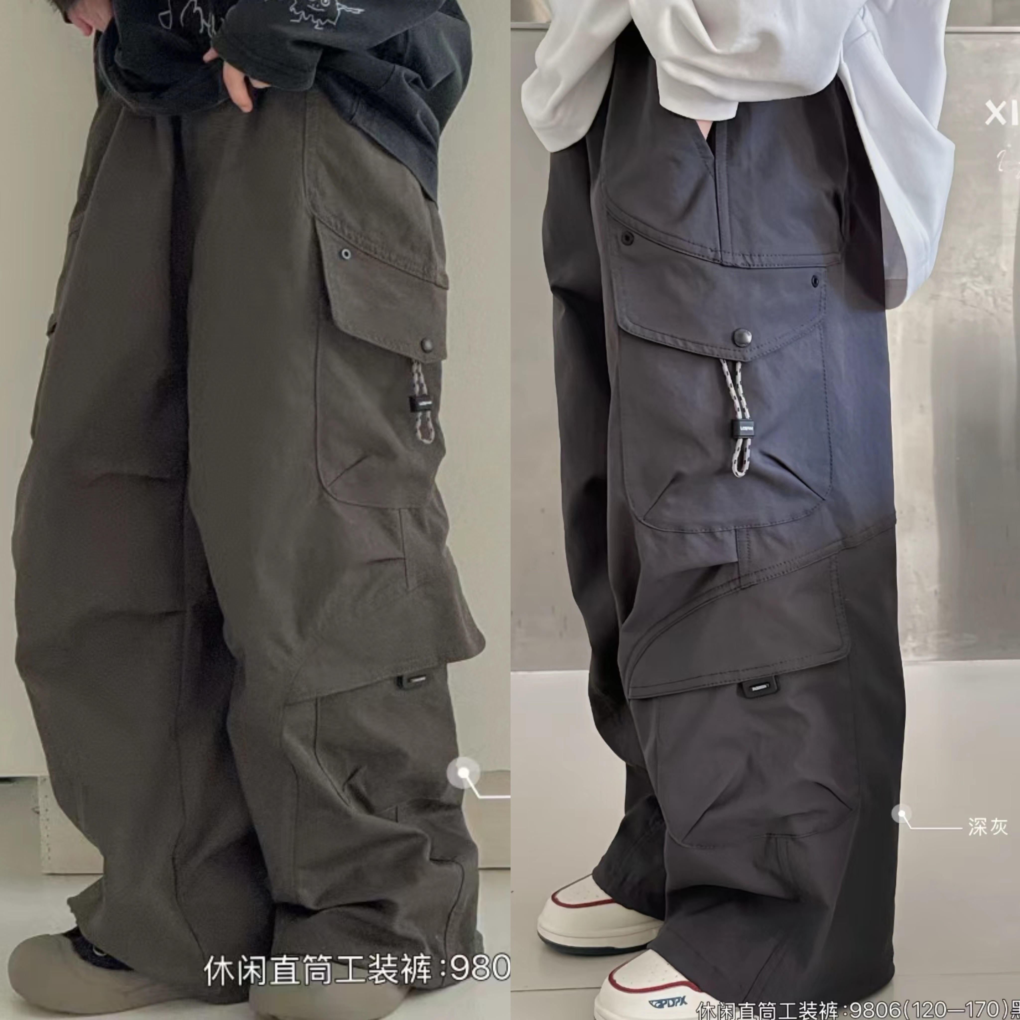 小智同学童装2025秋休闲裤男女童可束脚工装裤中大童休闲长裤9806