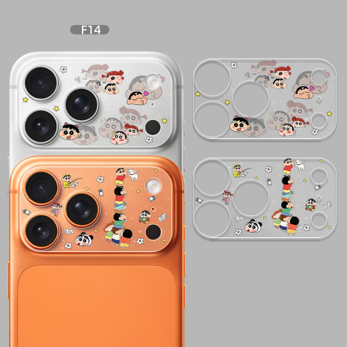 蜡笔小新镂空镜头膜适用苹果17ProMax磨砂卡通动漫镜头软膜iPhone17Pro后置摄像头膜17promax超薄贴膜男女款