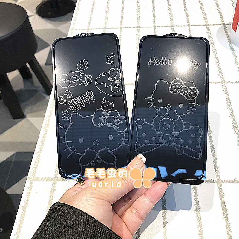 息影苹果钢化玻璃凯蒂猫KT手机膜