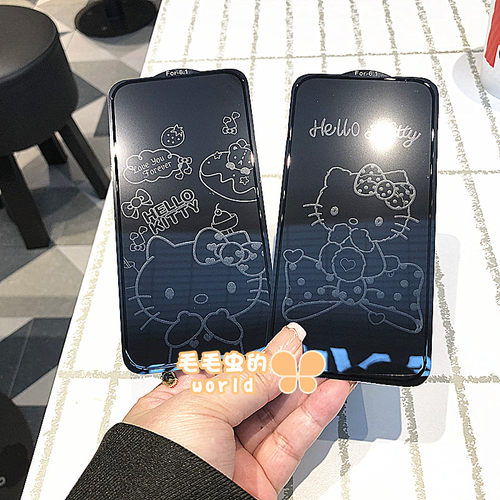 息影苹果钢化玻璃凯蒂猫KT手机膜