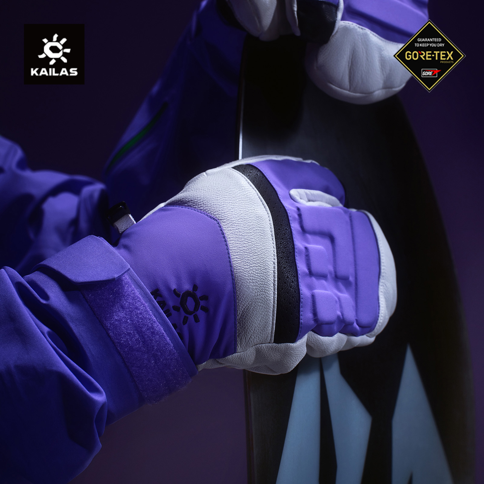 KAILAS凯乐石BM45三指滑雪手套GTX防水保暖耐磨止滑户外运动男女