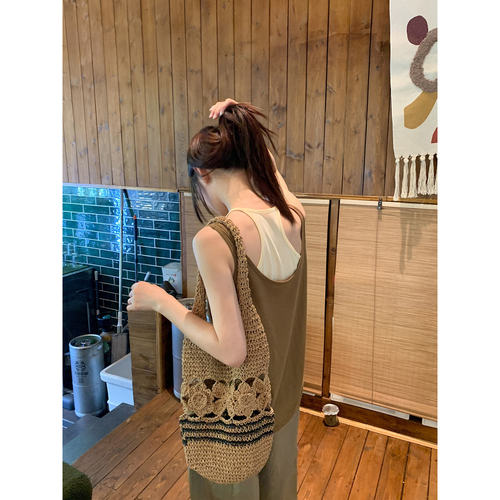 运动风两件套叠穿背心女夏季宽松显瘦设计感两件套上衣