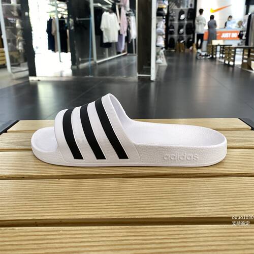 阿迪达斯男鞋大logo一字拖防滑沙滩凉拖鞋F35543 F35539 F35550