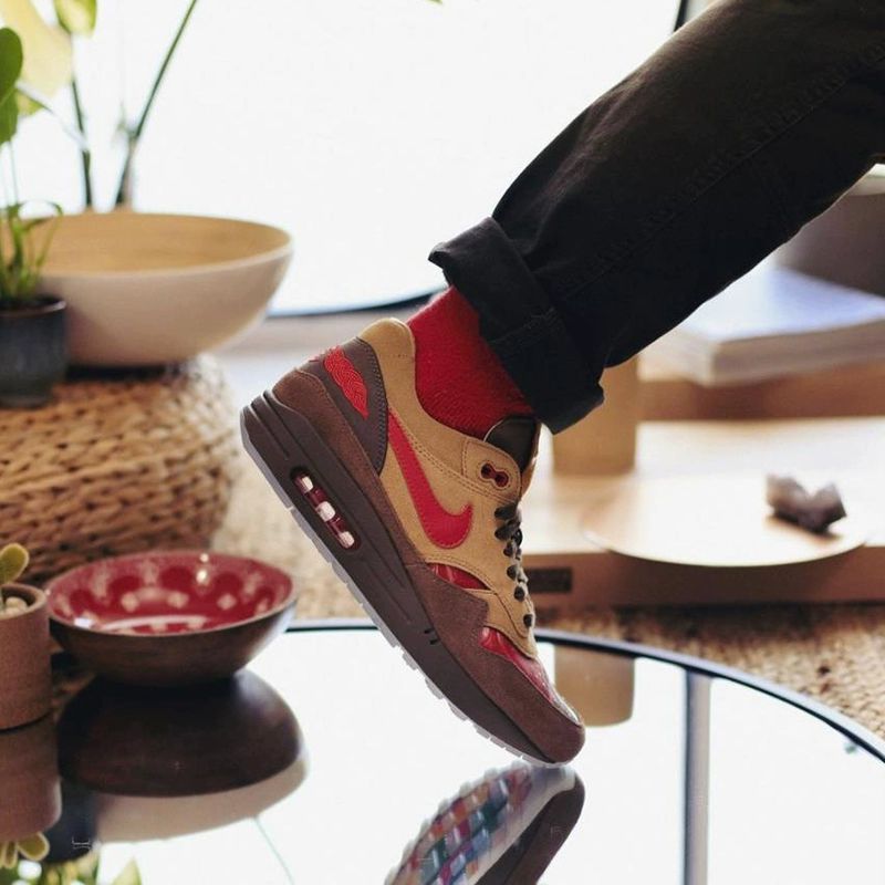Nike耐克Air Max 1 x Clot陈冠希死亡之吻2.0茶道跑鞋DD1870-200