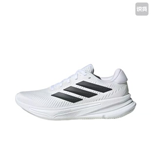 adidas JH8558 舒适柔软耐磨低帮休闲跑步鞋女款白黑色河南LL仓